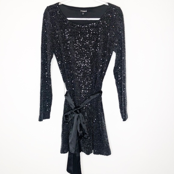 Express Dresses & Skirts - EXPRESS black silver sequin dress NWT medium